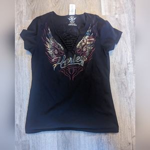 Women's Harley Davidson XL Black T-shirt